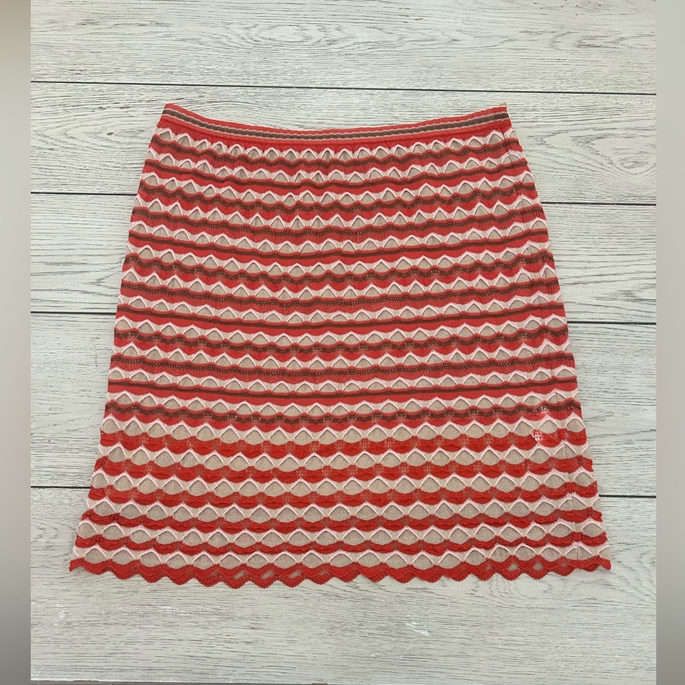 MISSONI Zig-Zag Woven Mini Skirt in Multicolor with orange